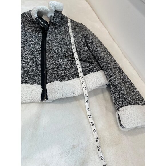 NWT OOKIE & LALA Women's Size S Faux Fur Shearling Heathered Jacket - Picture 7 of 15